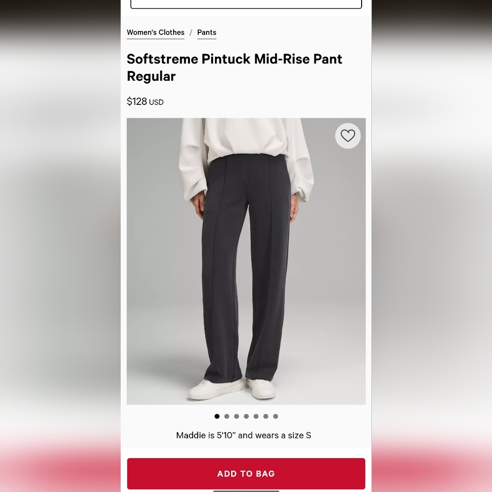 Softstreme Pintuck Mid-Rise Pant - Black